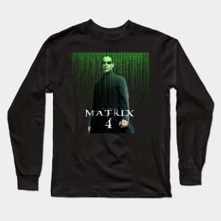 Resurrections Matrix 4 Mens Neo Shirt Neo, Morpheus and Trinity Keanu Reeves Long Sleeve T-Shirt